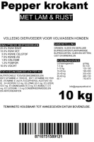 Pepper Adult krokant Lam en Rijst 10 kg