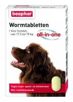 Beaphar wormtabletten all-in-one hond 17.5-70kg  2 tabl