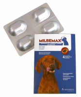 Milbemax kauwtabl hond vanaf 5kg  4 tabl